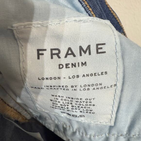 FRAME Blue Le Skinny de Jeanne Distressed Jeans Sz 26 - Picture 8 of 13